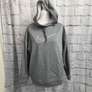 Nike Gray Hoodie with Pink Logo Size Large